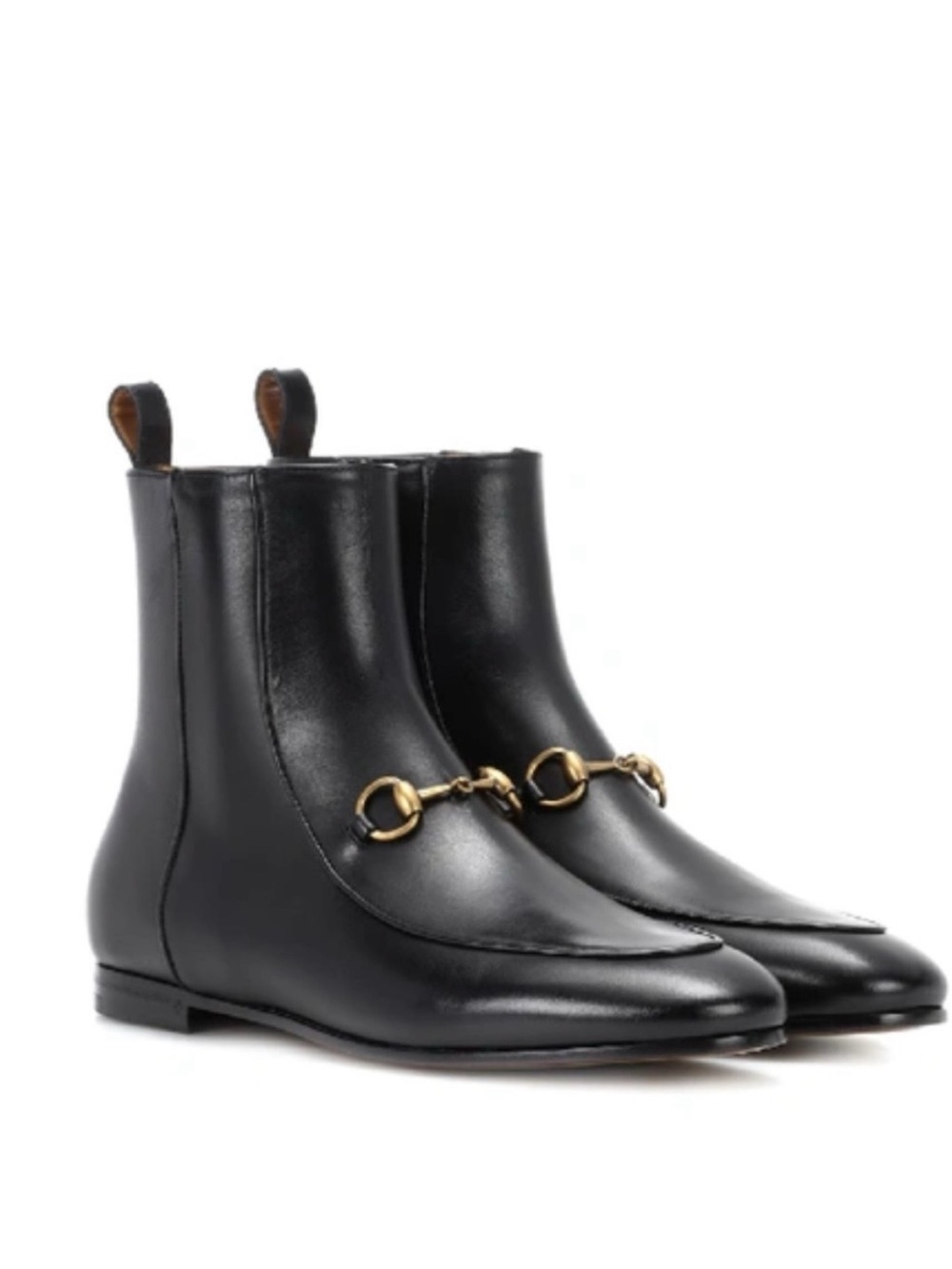 Gucci Malaga Jordaan Black Leather Horsebit Ankle Boots 39